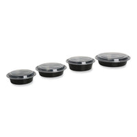 Food Container, 48 Oz, 8.85 X 8.85 X 2.24, Black/clear, Plastic, 150/carton