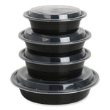 Food Container, 48 Oz, 8.85 X 8.85 X 2.24, Black/clear, Plastic, 150/carton