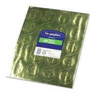 Self-adhesive Embossed Seals, 2" Dia., Gold, 20-sheet, 5 Sheets-pack