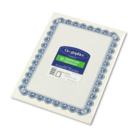 Parchment Paper Certificates, 8-1-2 X 11, Blue Royalty Border, 50-pack