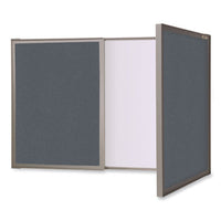 Visuall Pc Whiteboard Cabinet, Gray Fabric Bulletin Board Exterior Doors, 36x24, Aluminum Frame, Ships In 7-10 Business Days