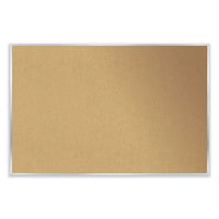 Aluminum-frame Natural Corkboard, 60.5 X 48.5, Tan Surface, Satin Aluminum Frame, Ships In 7-10 Business Days