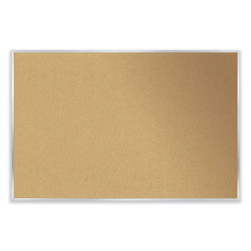 Aluminum-frame Natural Corkboard, 60.5 X 48.5, Tan Surface, Satin Aluminum Frame, Ships In 7-10 Business Days