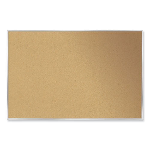 Aluminum-frame Natural Corkboard, 72.5 X 48.5, Tan Surface, Satin Aluminum Frame, Ships In 7-10 Business Days