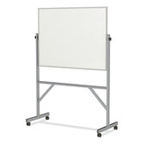 Reversible Magnetic Porcelain Whiteboard, Satin Aluminum Frame, 53.25 X 72.25, White Surface, Ships In 7-10 Business Days