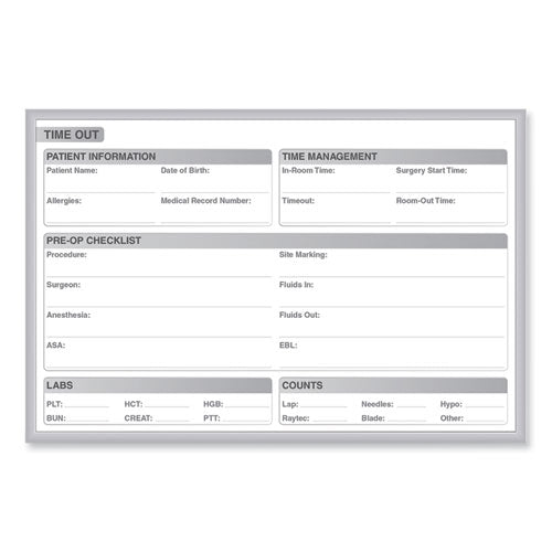 Time Out Magnetic Whiteboard, 24.5 X 18.5, White/gray Surface, Satin Aluminum Frame, Ships In 7-10 Business Days