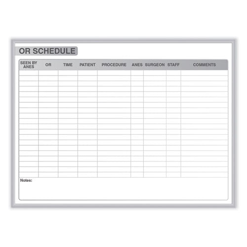 Or Schedule Magnetic Whiteboard, 48.5 X 36.5, White/gray Surface, Satin Aluminum Frame, Ships In 7-10 Business Days