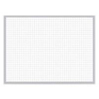 1 X 1 Grid Magnetic Whiteboard, 36 X 24, White/gray Surface, Satin Aluminum Frame, Ships In 7-10 Business Days