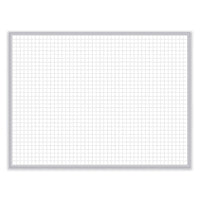 1 X 1 Grid Magnetic Whiteboard, 48.5 X 36.5, White/gray Surface, Satin Aluminum Frame, Ships In 7-10 Business Days