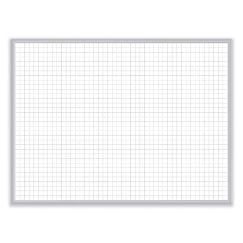 1 X 1 Grid Magnetic Whiteboard, 48.5 X 36.5, White/gray Surface, Satin Aluminum Frame, Ships In 7-10 Business Days