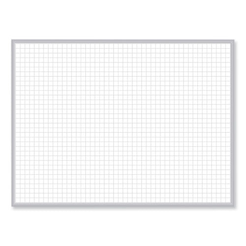 1 X 1 Grid Magnetic Whiteboard, 72.5 X 48.5, White/gray Surface, Satin Aluminum Frame, Ships In 7-10 Business Days