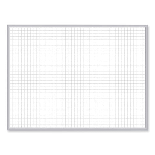 1 X 1 Grid Magnetic Whiteboard, 96.5 X 48.5, White/gray Surface, Satin Aluminum Frame, Ships In 7-10 Business Days