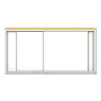 Horizontal Sliding Porcelain Magnetic Whiteboard, 96 X 48, White Surface, Satin Aluminum Frame, Ships In 7-10 Business Days