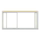 Horizontal Sliding Porcelain Magnetic Whiteboard, 96 X 48, White Surface, Satin Aluminum Frame, Ships In 7-10 Business Days