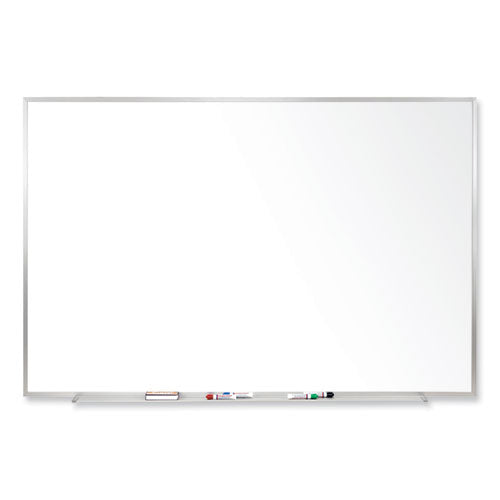 Magnetic Porcelain Whiteboard With Satin Aluminum Frame, 120.5 X 48.5, White Surface, Ships In 7-10 Business Days