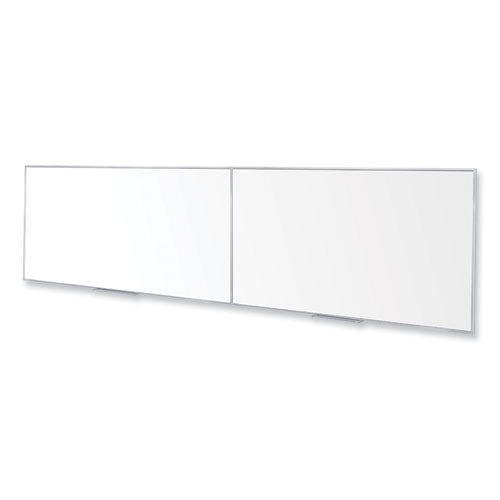 Magnetic Porcelain Whiteboard With Satin Aluminum Frame, 193 X 48.5, White Surface, Ships In 7-10 Business Days