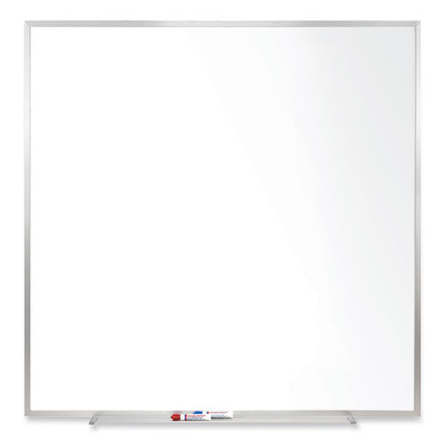 Magnetic Porcelain Whiteboard With Satin Aluminum Frame, 48.5 X 48.5, White Surface, Ships In 7-10 Business Days