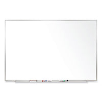 Magnetic Porcelain Whiteboard With Satin Aluminum Frame, 72.5 X 48.5, White Surface, Ships In 7-10 Business Days