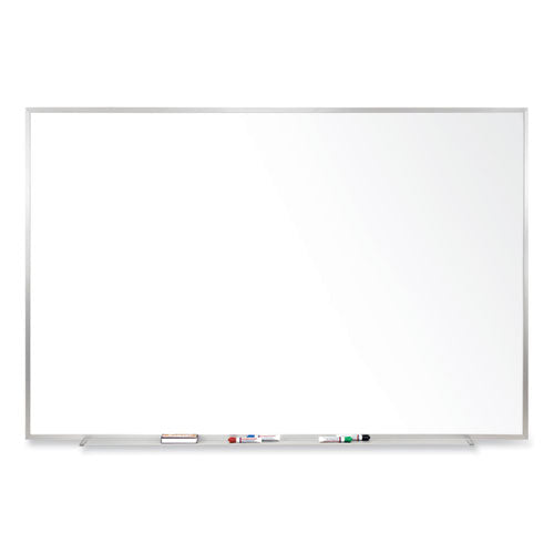 Magnetic Porcelain Whiteboard With Satin Aluminum Frame, 72.5 X 48.5, White Surface, Ships In 7-10 Business Days