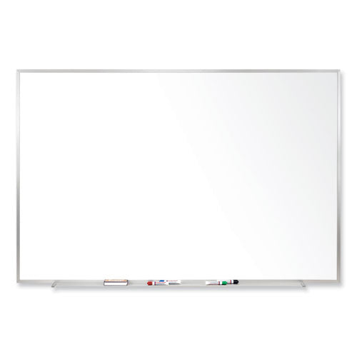 Magnetic Porcelain Whiteboard With Satin Aluminum Frame, 96.5 X 48.5, White Surface, Ships In 7-10 Business Days