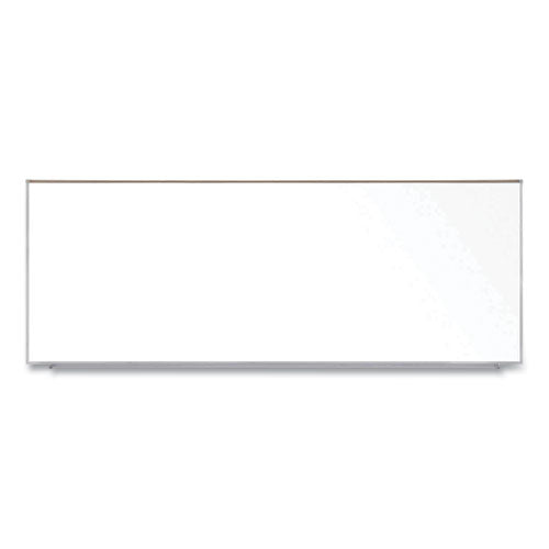 Magnetic Porcelain Whiteboard With Satin Aluminum Frame And Map Rail, 144.59 X 60.47, White Surface, Ships In 7-10 Bus Days