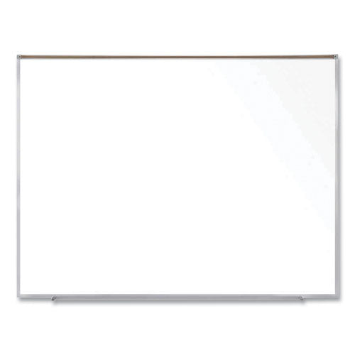 Magnetic Porcelain Whiteboard W/satin Aluminum Frame And Map Rail, 72.5 X 60.47, White Surface, Ships In 7-10 Business Days