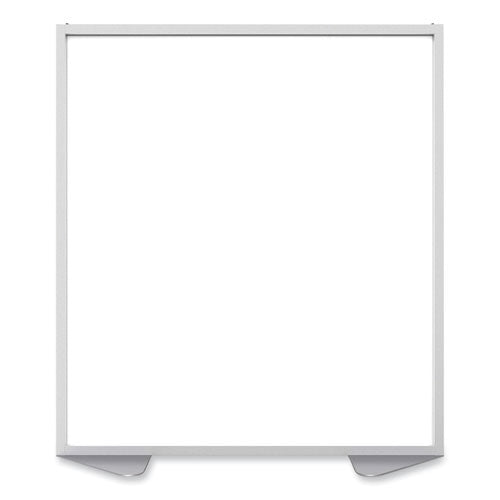 Floor Partition With Aluminum Frame, 48.06 X 2.04 X 53.86, White, Ships In 7-10 Business Days