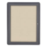 Ovation 1 Door Enclosed Beige Fabric Bulletin Board W/gray Frame, 24.13x33.75, Aluminum Frame, Ships In 7-10 Business Days