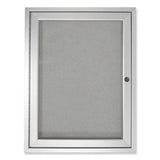 1 Door Enclosed Vinyl Bulletin Board With Satin Aluminum Frame, 24 X 36, Silver Surface, Ships In 7-10 Business Days