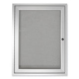 1 Door Enclosed Vinyl Bulletin Board With Satin Aluminum Frame, 30 X 36, Silver Surface, Ships In 7-10 Business Days