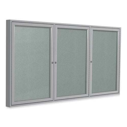 Enclosed Outdoor Bulletin Board, 72 X 36, Silver Surface, Satin Aluminum Frame, Ships In 7-10 Business Days