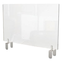 Clear Partition Extender With Attached Clamp, 29 X 3.88 X 18, Thermoplastic Sheeting