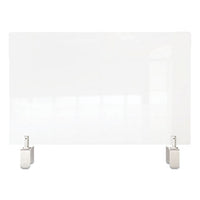 Clear Partition Extender With Attached Clamp, 36 X 3.88 X 18, Thermoplastic Sheeting