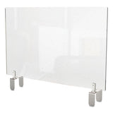 Clear Partition Extender With Attached Clamp, 29 X 3.88 X 24, Thermoplastic Sheeting