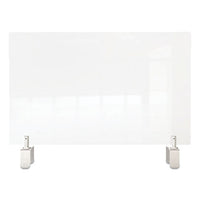 Clear Partition Extender With Attached Clamp, 29 X 3.88 X 24, Thermoplastic Sheeting