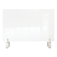 Clear Partition Extender With Attached Clamp, 36 X 3.88 X 24, Thermoplastic Sheeting