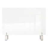 Clear Partition Extender With Attached Clamp, 36 X 3.88 X 24, Thermoplastic Sheeting