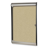 Silhouette 1 Door Enclosed Caramel Vinyl Bulletin Board With Satin/black Frame, 27.75 X 42.13, Ships In 7-10 Business Days