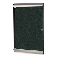 Silhouette 1 Door Enclosed Ebony Vinyl Bulletin Board W/satin/black Aluminum Frame, 27.75x42.13, Ships In 7-10 Business Days