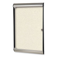 Silhouette 1 Door Enclosed Ivory Vinyl Bulletin Board W/satin/black Aluminum Frame, 27.75x42.13, Ships In 7-10 Business Days