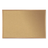 Natural Cork Bulletin Board With Frame, 120.5 X 48.5, Tan Surface, Oak Frame, Ships In 7-10 Business Days