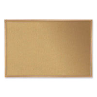 Natural Cork Bulletin Board With Frame, 144.5 X 48.5, Tan Surface, Oak Frame, Ships In 7-10 Business Days