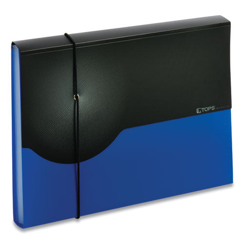 Seven-pocket Poly Expanding File, 1" Expansion, 7 Sections, Letter Size, Blue
