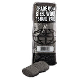 Industrial-quality Steel Wool Hand Pad, #000 Extra Fine, 16-pack, 192-carton