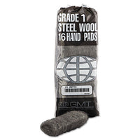 Industrial-quality Steel Wool Hand Pad, #1 Medium, 16-pack, 192-carton