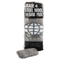 Industrial-quality Steel Wool Hand Pad, #4 Extra Coarse, 16-pack, 192-carton