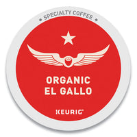 El Gallo Organic Coffee K-cups, Light Roast, 20/box