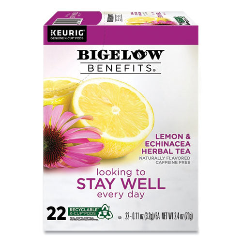 Benefits Lemon And Echinacea Herbal K-cup, 0.11 Oz, 22-box