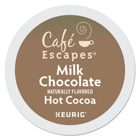 Café Escapes Milk Chocolate Hot Cocoa K-cups, 96-carton