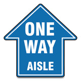 Slip-gard Social Distance Floor Signs, 17 X 17, "one Way Aisle", Blue, 25-pack